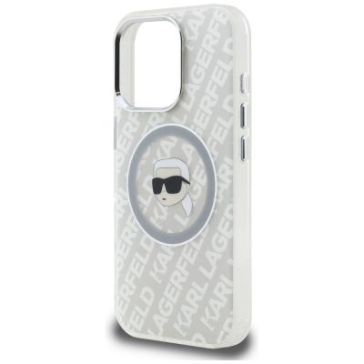 6. Karl Lagerfeld IML Karl Head Logo MagSafe Case for iPhone 16 Pro - Gray