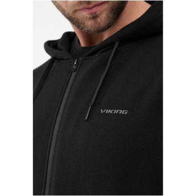 VIKING Team Wear Man Bamboo Zip-Up Hoodie Black XXXL