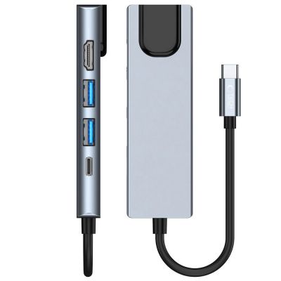 9. HUB Tech-Protect V3 5in1 USB-C - USB-A 3.0 / USB-A 2.0 / USB-C / HDMI / RJ45 - gray