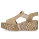 2. Women's beige wedge sandals Rieker 69472-60