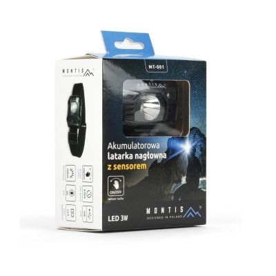 3. MONTIS RECHARGEABLE LED HEADLAMP WITH MOTION SENSOR. MT001