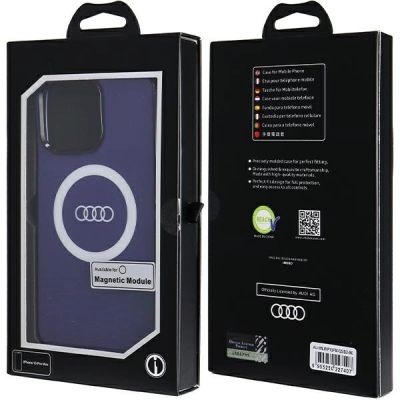 7. Audi IML Big Logo MagSafe case for iPhone 15 Pro Max - blue