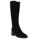 10. Women's leather cowboy boots with heels, suede, black, Vinceza 133103