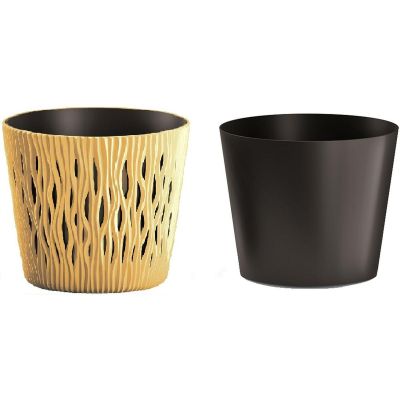 16. SANDY ROUND POT DIAMETER 22 CM MOCCA