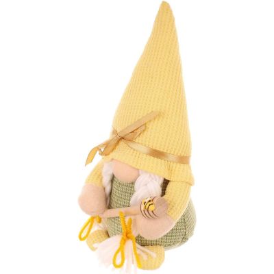 3. gnome 20cm yellow with honey spoon spring decoration