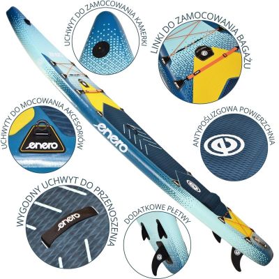3. SET - ENERO INFLATABLE SUP BOARD 384x81x15CM