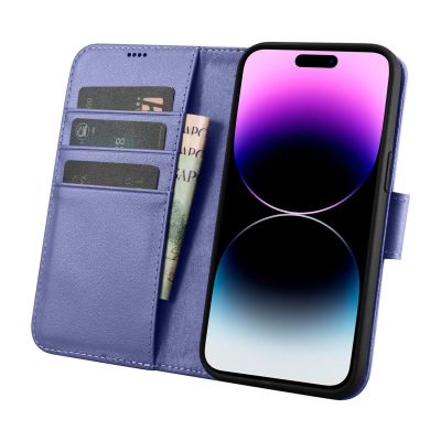 3. iCarer Wallet Case 2in1 Cover iPhone 14 Pro Anti-RFID Leather Flip Case Light Purple (WMI14220726-LP)