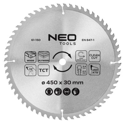 Widia saw blade, 450 x 30 mm, 60 teeth
