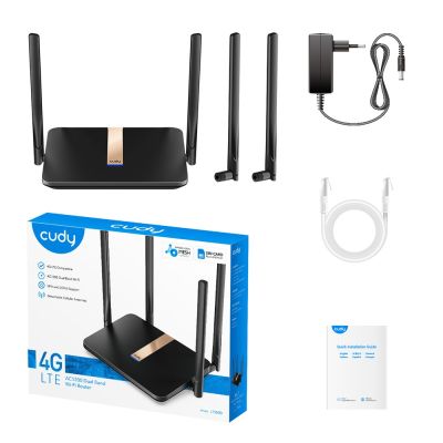 13. CUDY LT500D_EU LAN 10/100 AC1200 Router Dual Band Wi-Fi Mesh 4G LTE Cat.4 SIM
