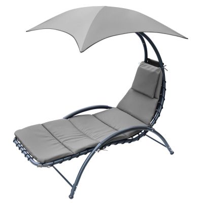 22. BERGAMO DECHAIR WITH UMBRELLA 200x125x180CM GRAY