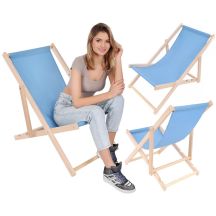 CLASSIC WOODEN DECK CHAIR CORNFLOWER BLUE