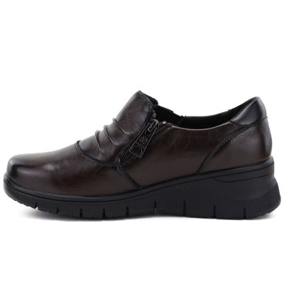 3. Women's brown leather wedge shoes Vinceza 133118