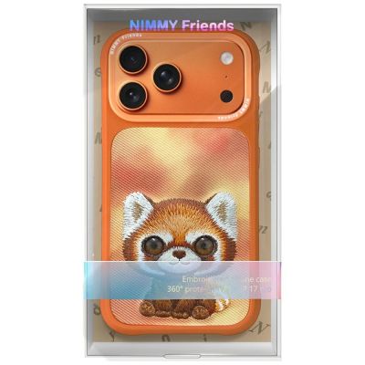 7. Nimmy Big Eyed Pet 2.0 Raccoon case for iPhone 17 Pro - orange