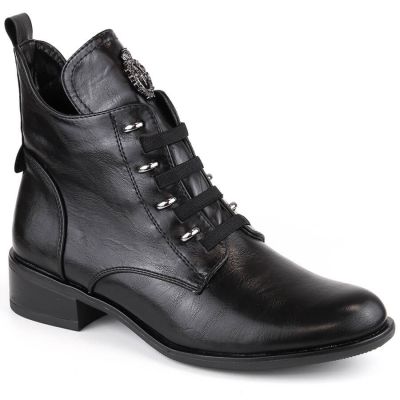 16. Jezzi W JEZ412A insulated flat ankle boots, black