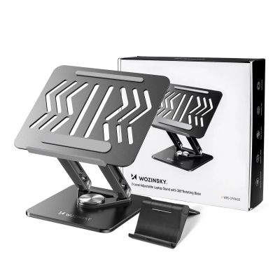 16. Wozinsky WRS-CPY84SB 360 Aluminum Laptop and Tablet Stand + Free Smartphone Stand - Black