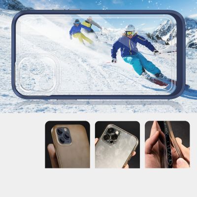 3. Clear 3in1 case for iPhone 11 Pro Max blue frame gel cover