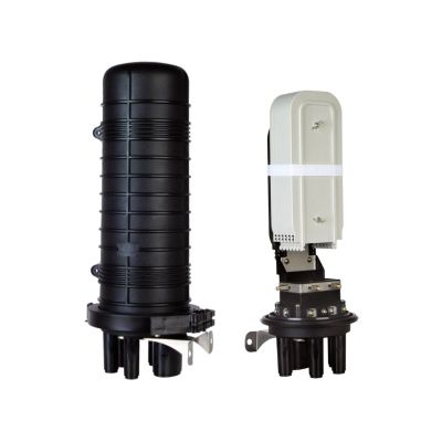 Vertical fiber optic joint for 144 splices COMPLETE (fully equipped: splice trays, splice protectors, mounting elements, heat shrink sleeves) ALANTEC