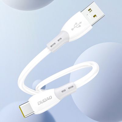 6. Dudao L25ST 5 A USB-A - USB-C Cable with Soft Silicone Braid 1 m - White