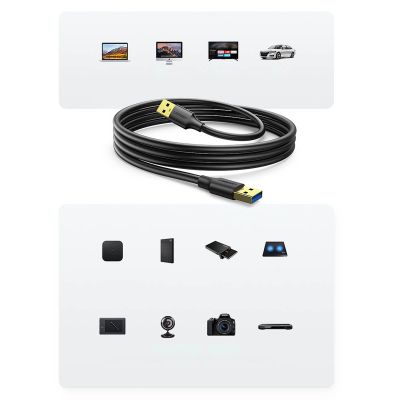 5. Ugreen US128 10369 USB-A 3.0 / USB-A 3.0 5Gb/s 0.5m cable - black