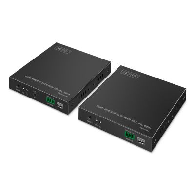 10. HDMI Fiber Optic Extender 4K/60Hz over IP 1G or up to 40km/300m, HDMI Loop-Out, IR Control - Kit