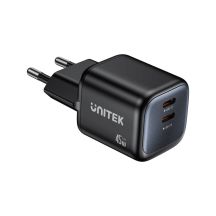 UNITEK 2X GAN 45W CHARGING UNIT, 2XUSB-C PD 3.0, QC, BLACK