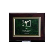 Plastic diploma with engraving on a gold plate