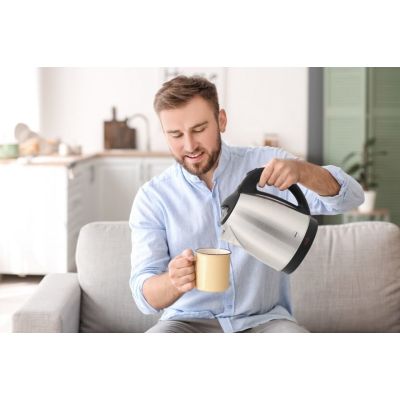 3. ELDOM CORDLESS KETTLE CS30 ACERO 20 L STEEL 1850-2200W TILTING LID, HOT PLATE, SWIVEL BASE