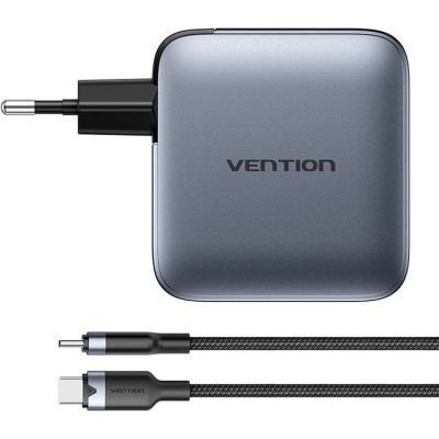 3. Vention 100W GaN Charger 1x USB-A 3x USB-C + USB-C to USB-C Cable 1m