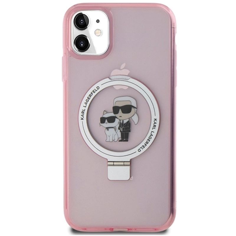 3. Karl Lagerfeld Ring Stand Karl&Choupette MagSafe case for iPhone 11 / Xr - pink