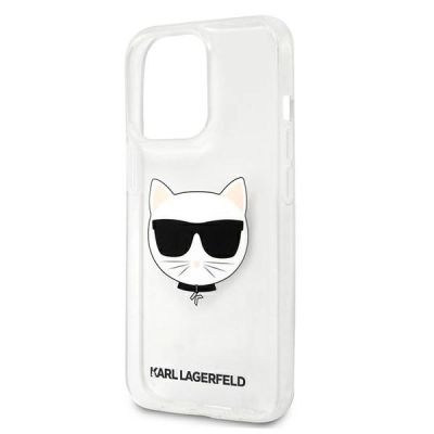 6. Karl Lagerfeld Choupette Head Case for iPhone 13 Pro Max - Transparent