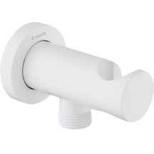 Round angle connector with handset holder