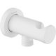 Round angle connector with handset holder