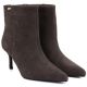 9. Women's leather ankle boots with a low heel, suede, brown, Big Star UU274492