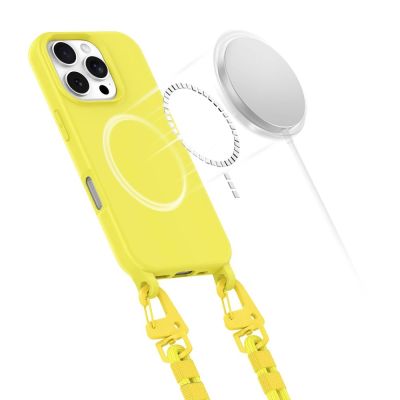 2. Tech-Protect MagNecklace MagSafe Case with Lanyard for iPhone 16 Pro Max - Yellow
