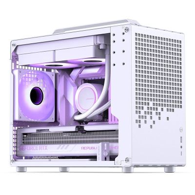6. Jonsplus Z20 GEJP-023 Mesh PC Case, Mini Tower, Micro-ATX, with Carrying Handle - White