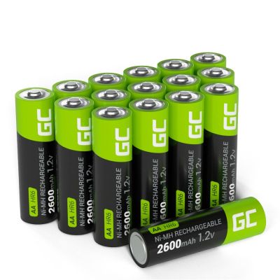 2. 16x Rechargeable Batteries AA R6 2600mAh Ni-MH Green Cell Rechargeable Batteries