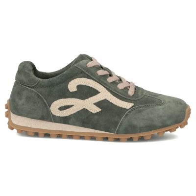 2. Women's leather shoes, suede sneakers, green Filippo DP7961