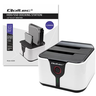 13. QOLTEC DOCKING STATION FOR 2.5" 3.5" HDD/SSD DRIVES | SATA III | USB 3.0 | SUPER SPEED 5GB/S | WITH OFFLINE CLONING FUNCTION