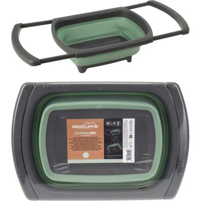 7. Folding Travel Bowl Sink with Drain 26x29cm Redcliffs