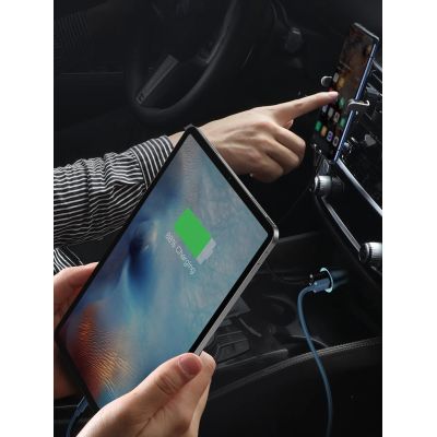 16. Baseus Golden Contactor Pro fast car charger 2x USB 40 W Quick Charge SCP FCP AFC + USB cable - USB Type C gray (TZCCJD-A0G)