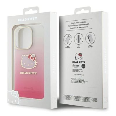 8. Hello Kitty IML Gradient Electrop Kitty Head case for iPhone 13 Pro Max - pink