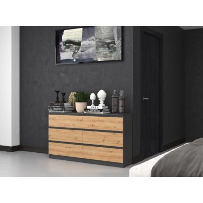 6. Chest of drawers M6 140 138x40xH77 anthracite/artisan