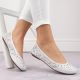 2. Rieker W RKR649 comfortable leather openwork shoes, white