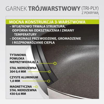 4. TITANCORE Pot with Lid 26 cm, 5.2 L MR-3560-26 MAESTRO
