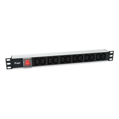 Equip 333318 PDU 12-way Power Distribution Unit 1U Black, Silver