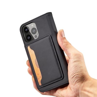 9. Magnet Card Case case for iPhone 14 flip cover wallet stand black