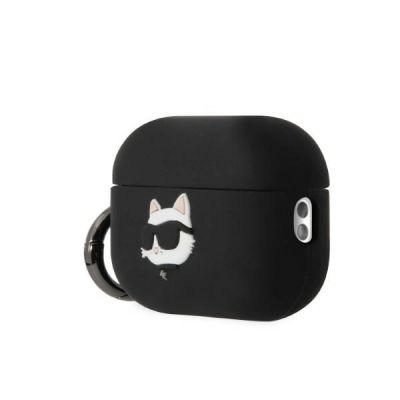 3. Karl Lagerfeld KLAP2RUNCHK AirPods Pro 2 cover black/black Silicone Choupette Head 3D