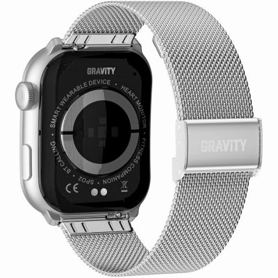 8. GRAVITY GT28-9 Women's Smartwatch Strap + Bracelet Black Silver