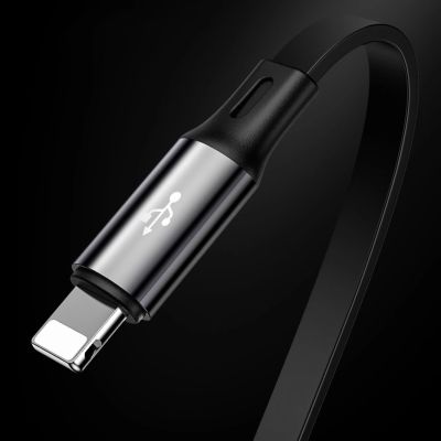 12. Baseus Golden Loop 3in1 extendable cable USB - micro USB / Lightning / USB-C 3.5A 35cm - 120cm black (CAMLT-JH01)