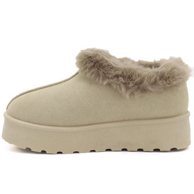 3. Women's beige Big Star snow boots with fur on the platform UU274204